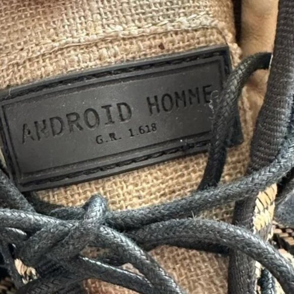 Mens Sz 10 Lace Up Fringed Black & Tan Athletic Shoes ANDROID HOMME MACH 2 - Picture 10 of 11